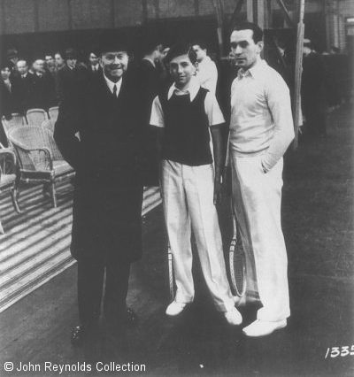 Bernard Citroën (aged 15) with his father, André Citroën and the French tennis champion, Henri Cochet